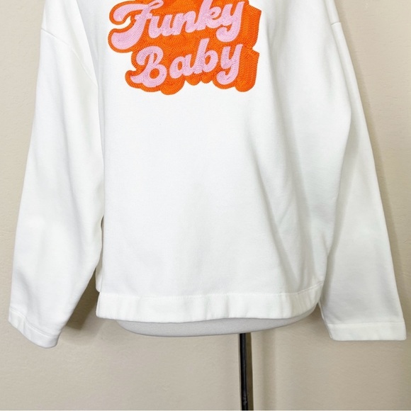 Maje Embroidered Play Funky Baby Cropped
French Cotton Hoodie Sweatshirt - Picture 5 of 15